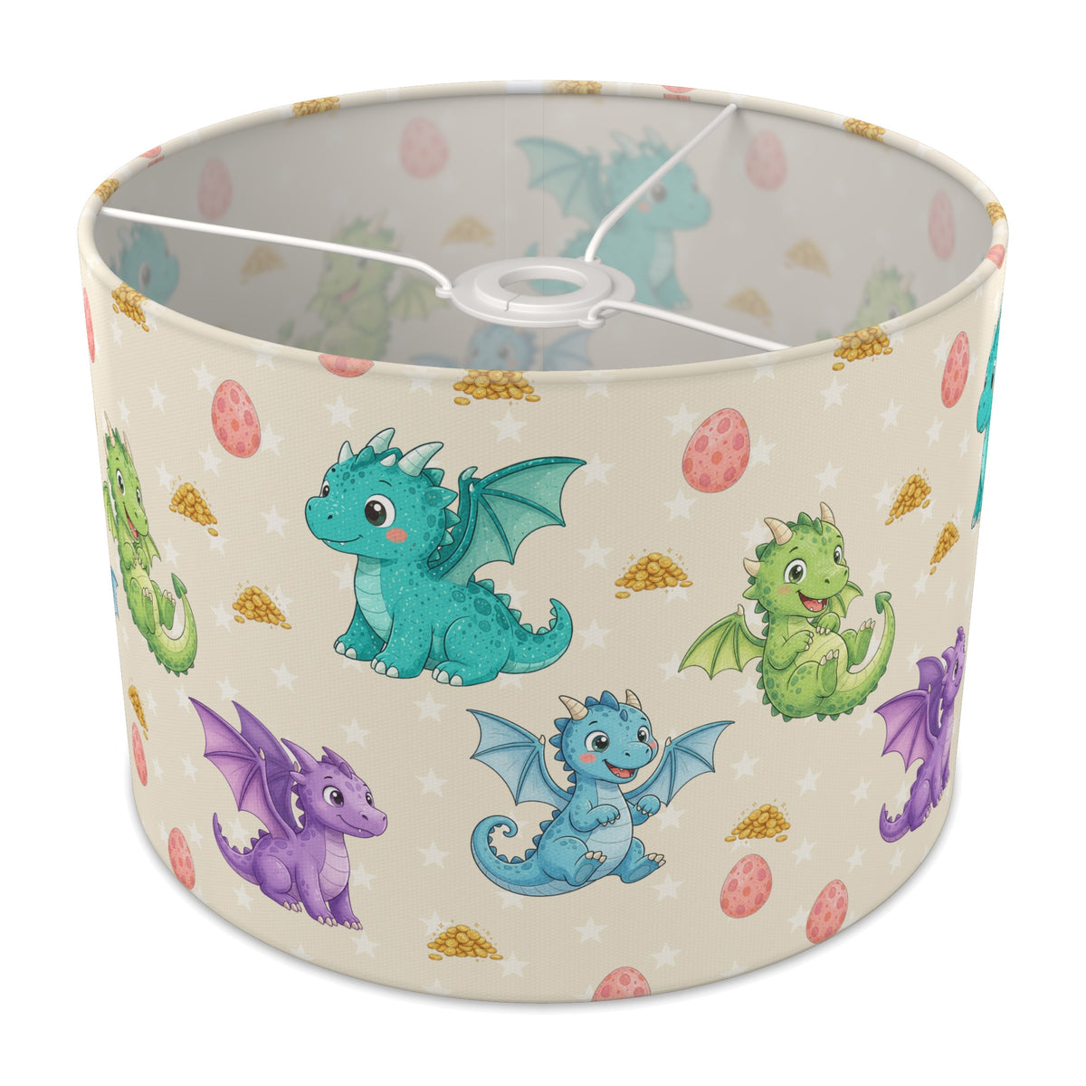 Cream Dragons lampshade - 30cm x 21cm Ceiling