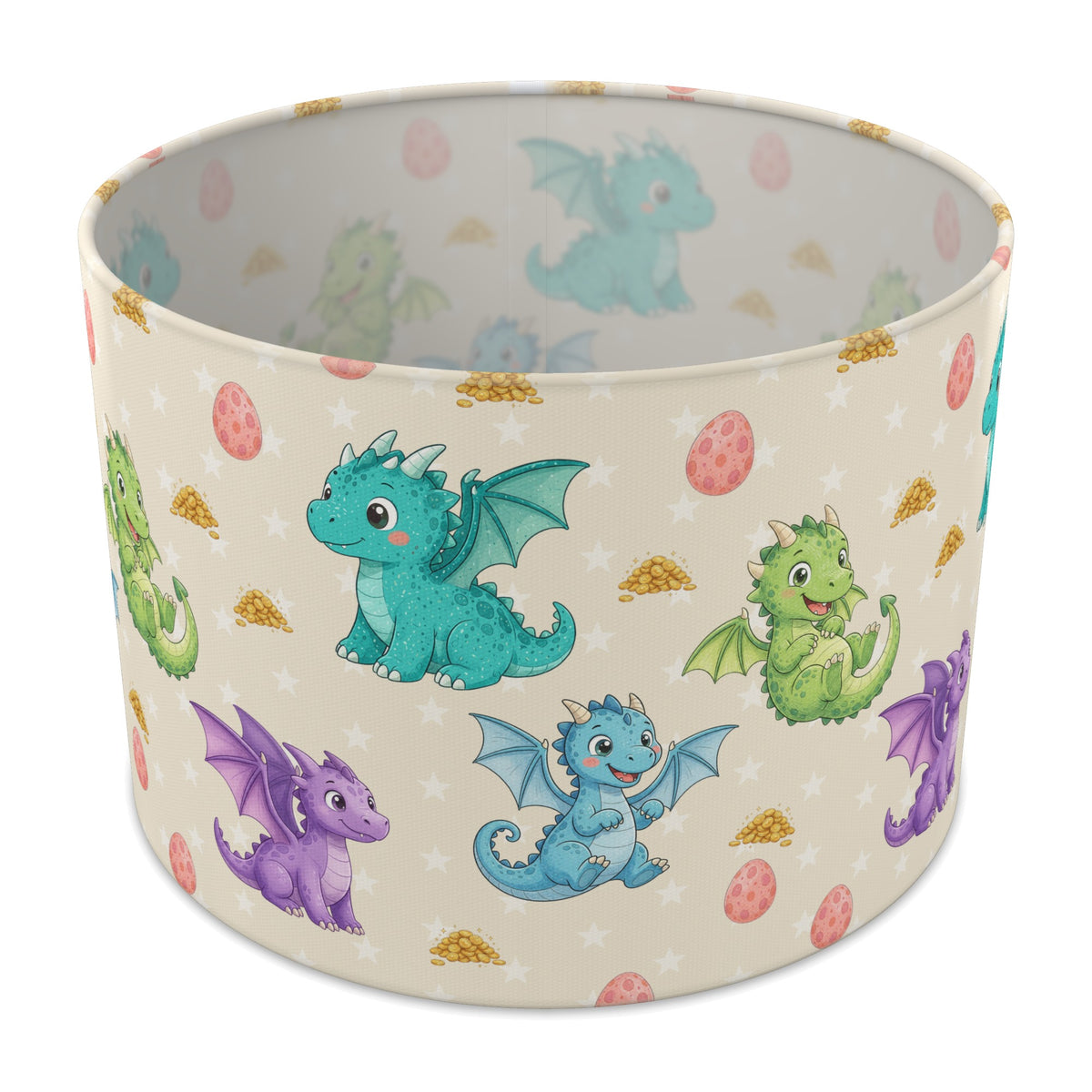 Cream Dragons lampshade - 30cm x 21cm Table