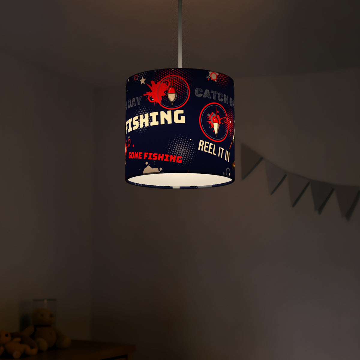 Navy Reel It In lampshade - 20cm x 18.5cm Ceiling - photo 5
