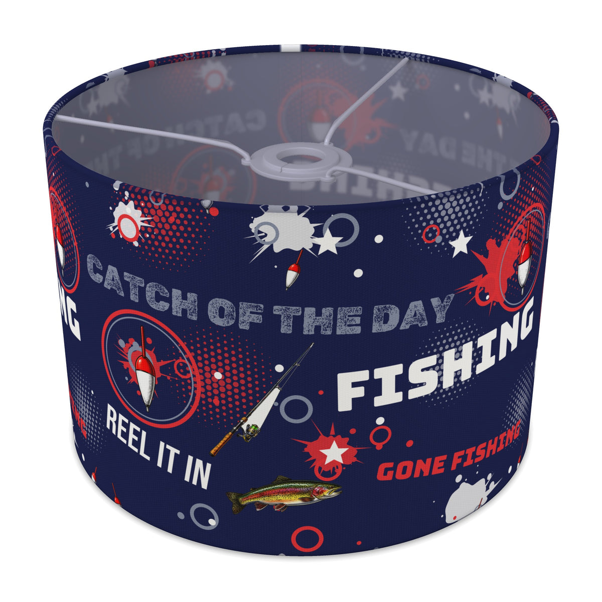 Navy Reel It In lampshade - 30cm x 21cm Ceiling