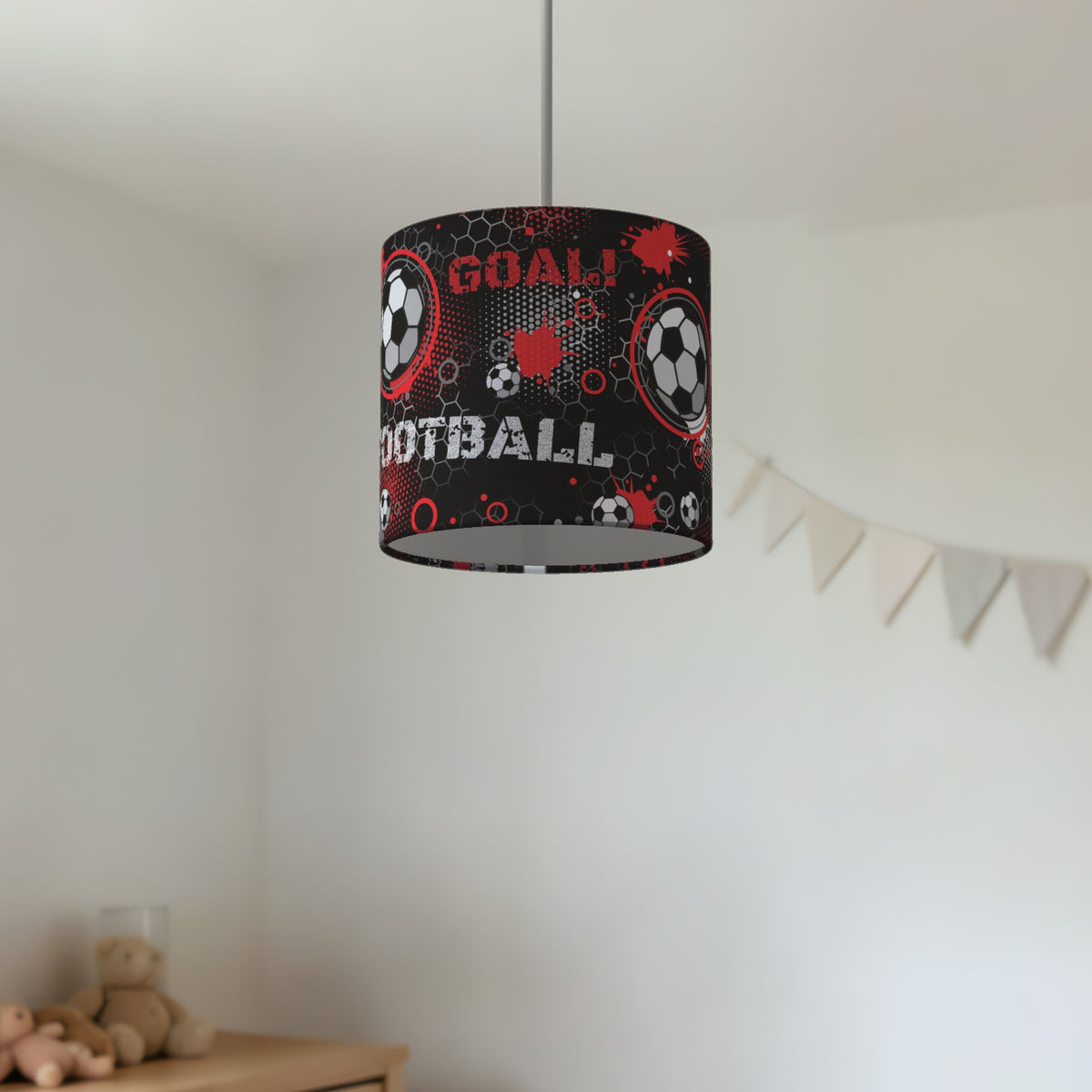 Black Football Crazy lampshade - 20cm x 18.5cm Ceiling - photo 2
