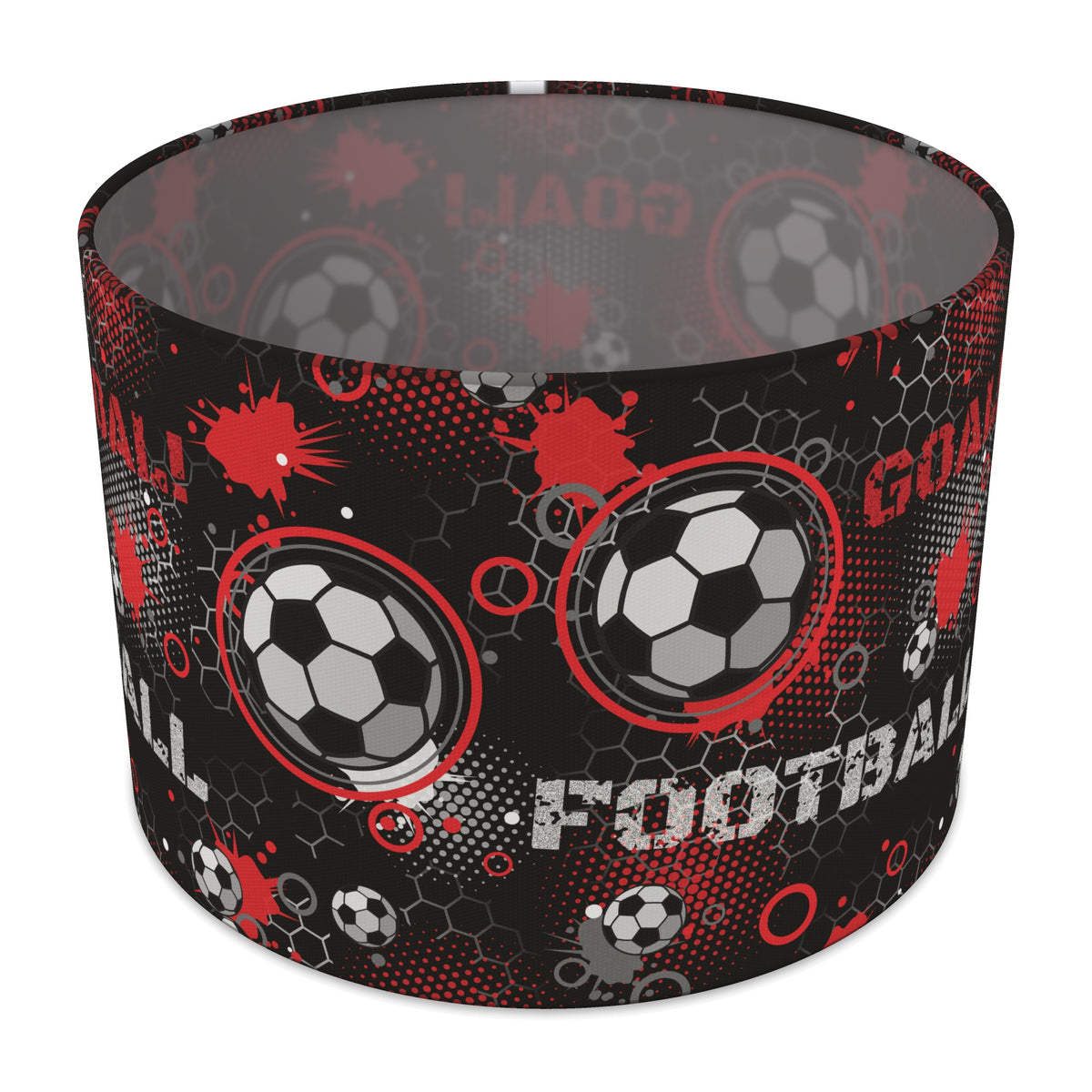 Black Football Crazy lampshade - 30cm x 21cm Table