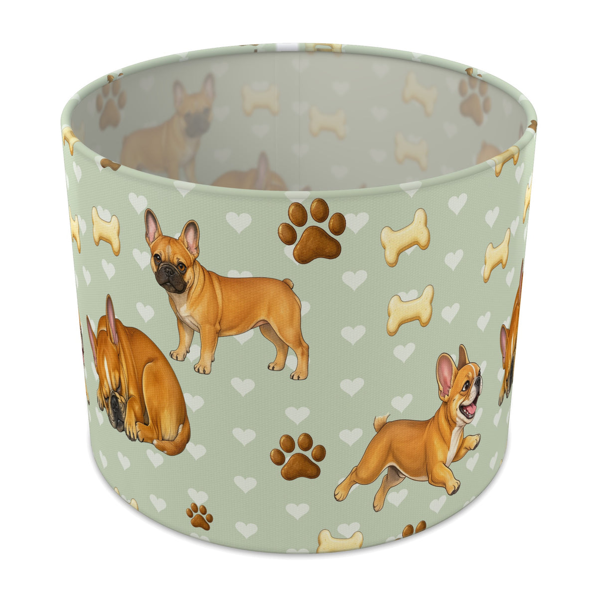 Sage French Bulldog Love lampshade - 25cm x 20cm Table