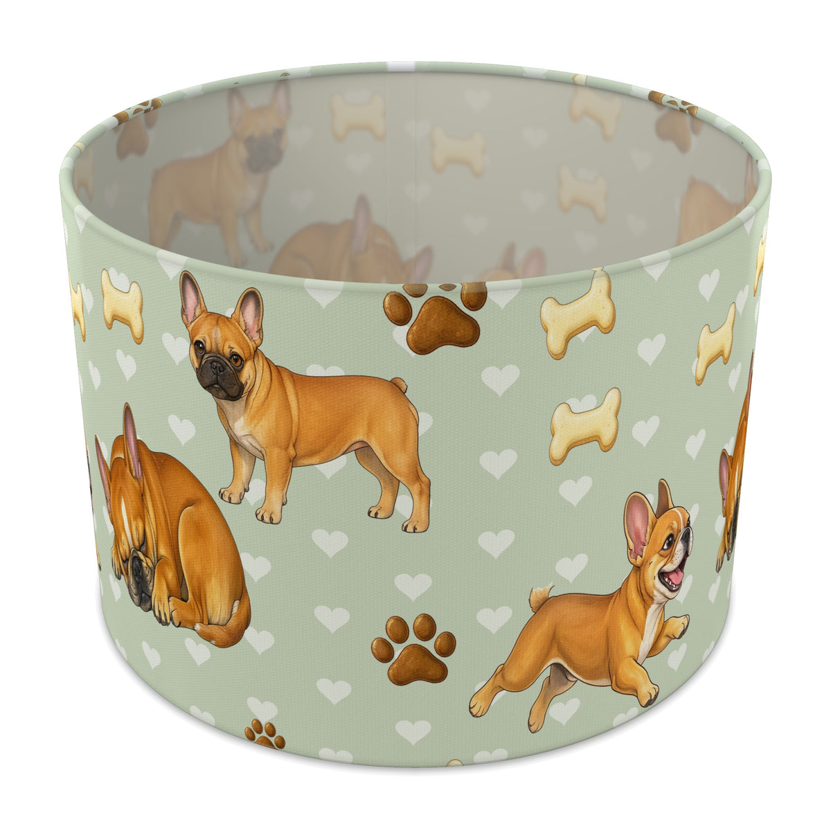 Sage French Bulldog Love lampshade - 30cm x 21cm Table