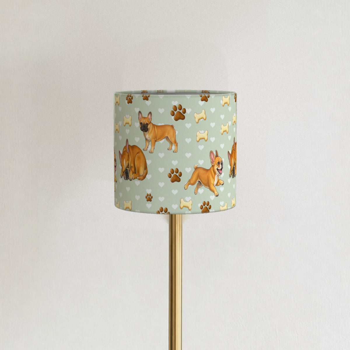 Sage French Bulldog Love lampshade - 20cm x 18.5cm Ceiling - photo 3