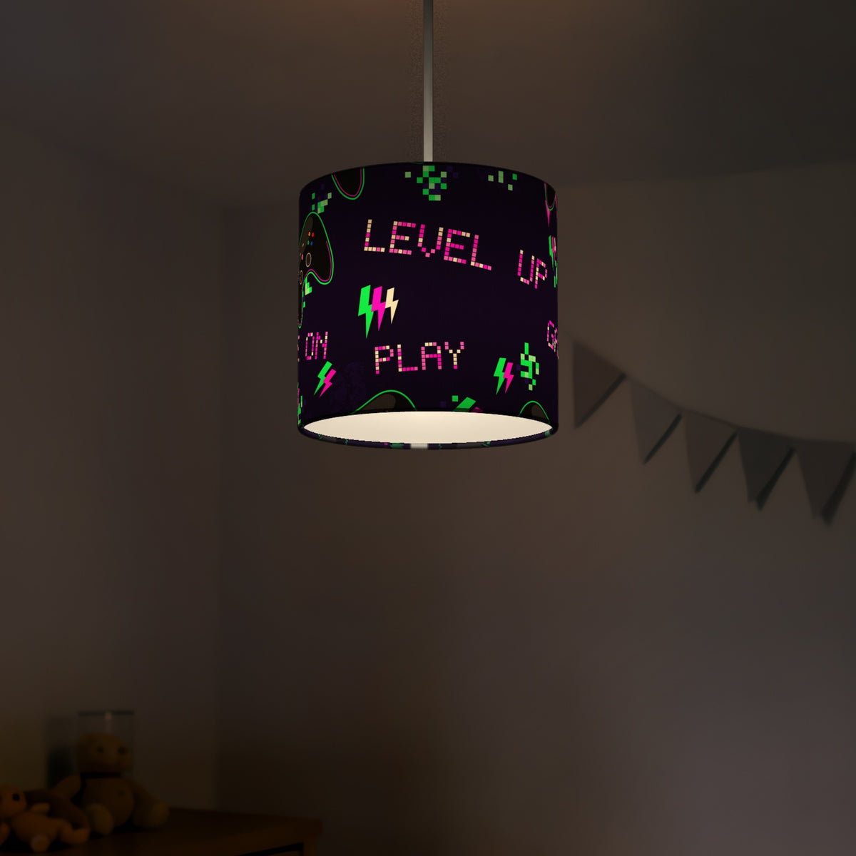 Neon Game On lampshade - 20cm x 18.5cm Ceiling - photo 5