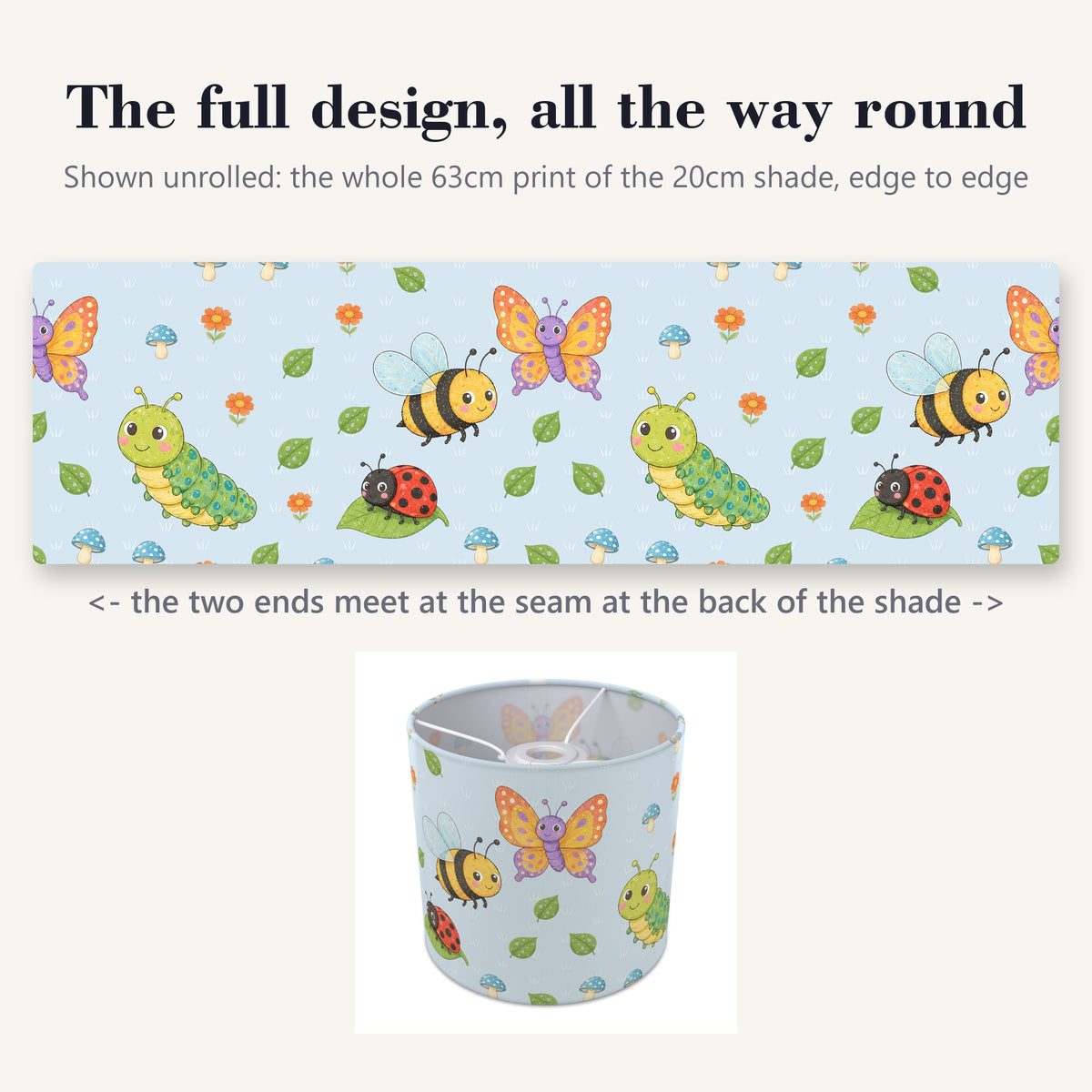 Sky Garden Bugs lampshade - 20cm x 18.5cm Ceiling - photo 9