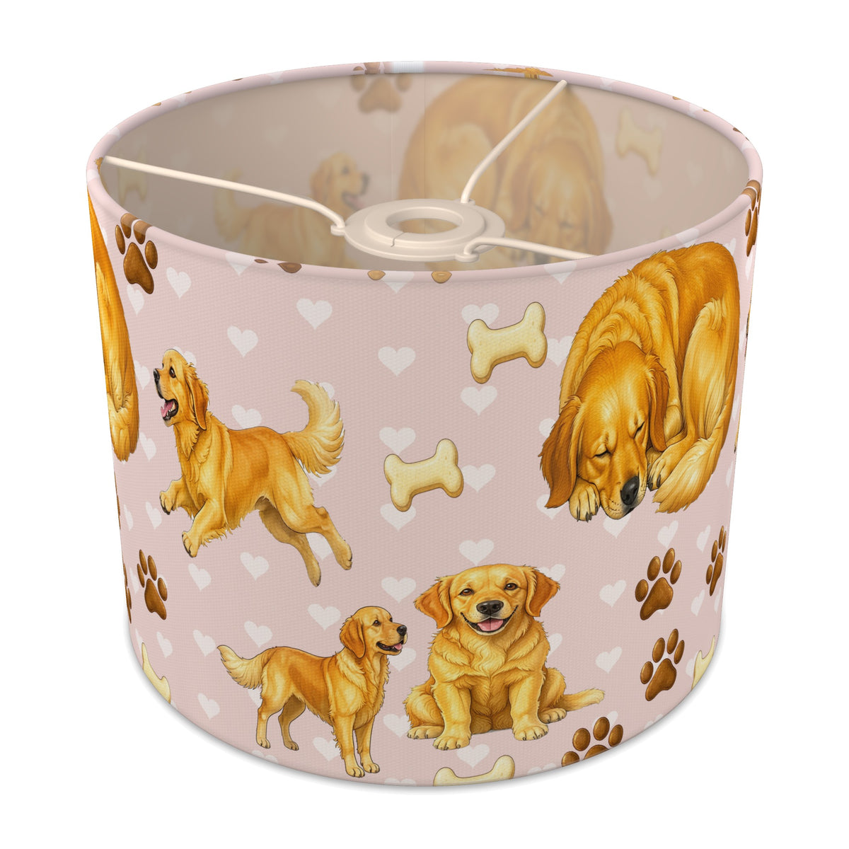 Blush Golden Retriever Love lampshade - 25cm x 20cm Ceiling