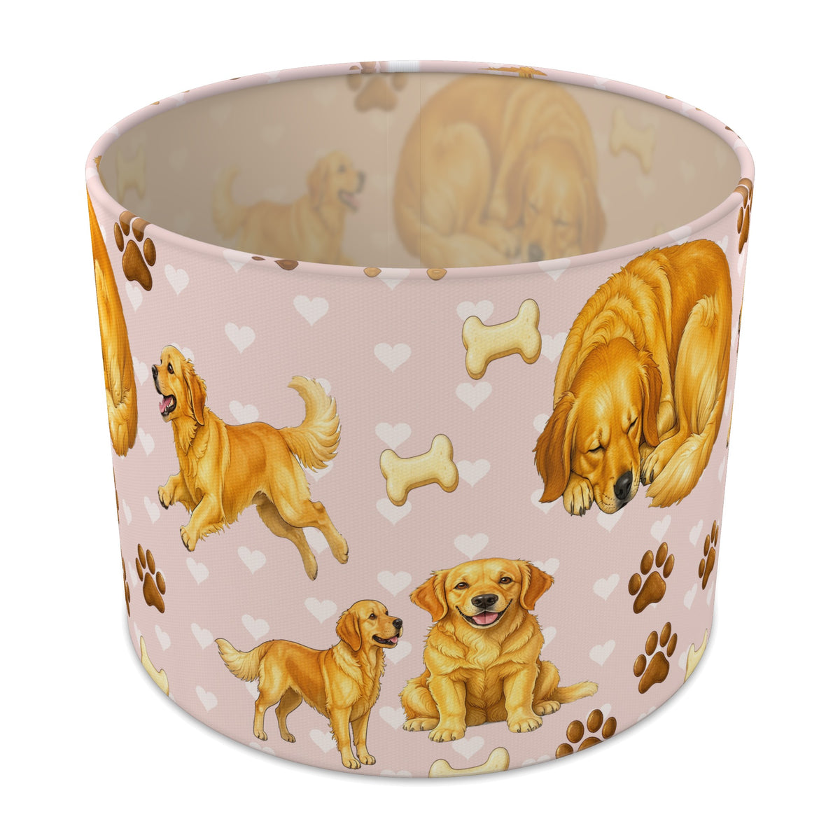 Blush Golden Retriever Love lampshade - 25cm x 20cm Table