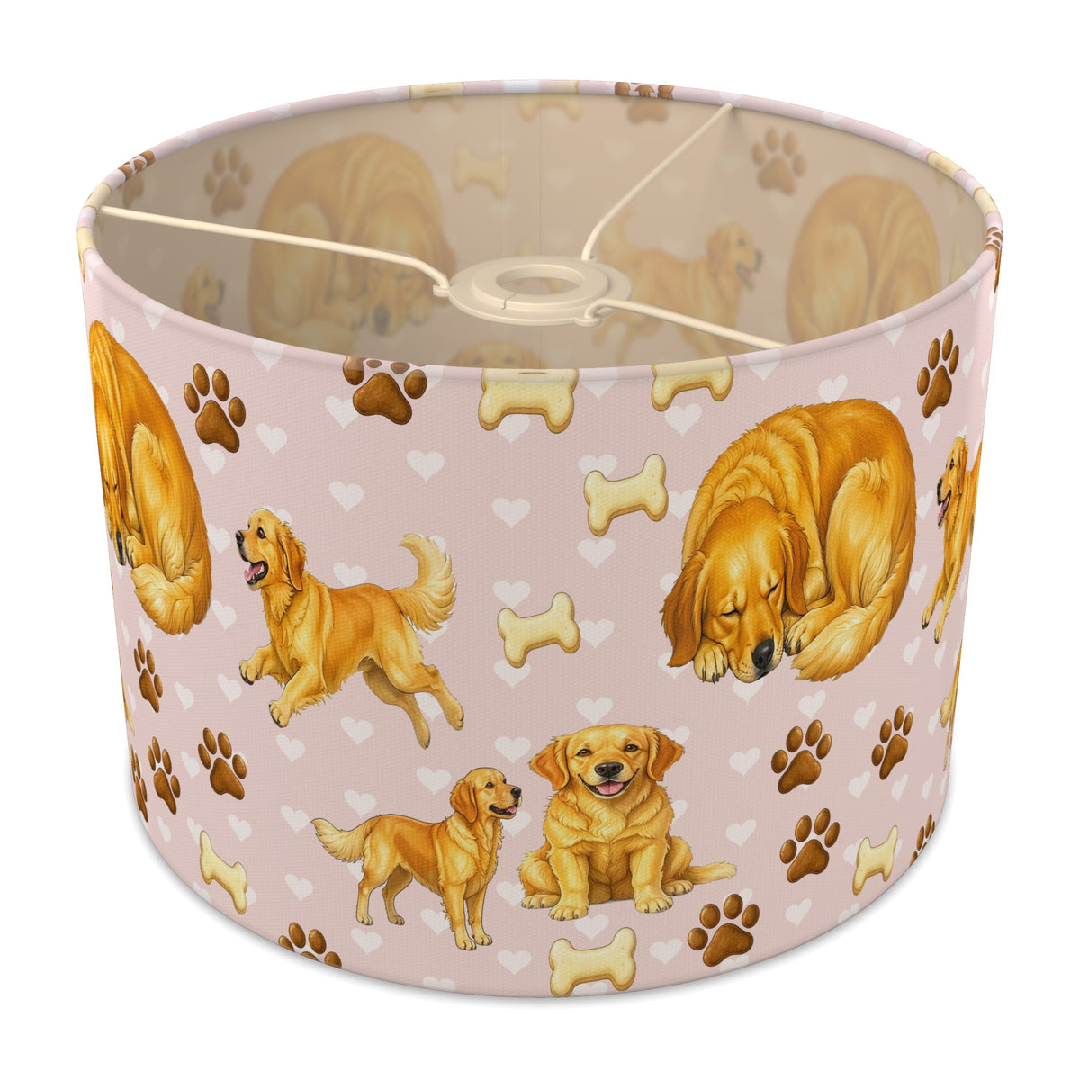 Blush Golden Retriever Love lampshade - 30cm x 21cm Ceiling