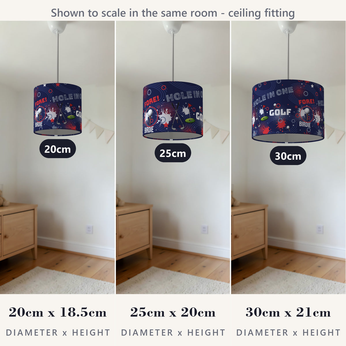 Navy Golf Pro lampshade - 20cm x 18.5cm Ceiling - photo 4