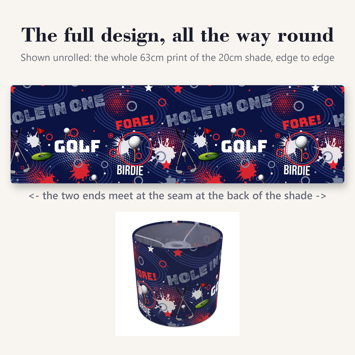 Navy Golf Pro lampshade - 20cm x 18.5cm Ceiling - photo 9