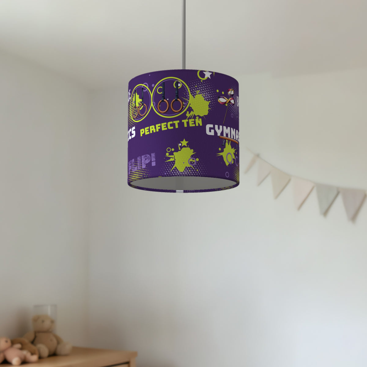Purple Gymnastics Star lampshade - 20cm x 18.5cm Ceiling - photo 2