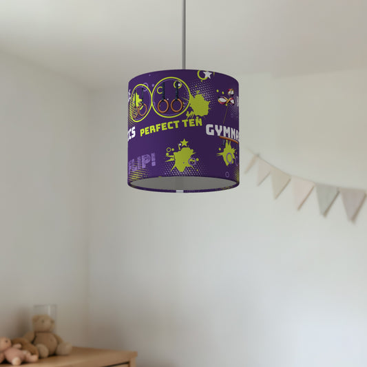 Purple Gymnastics Star lampshade - 20cm x 18.5cm Ceiling - photo 2