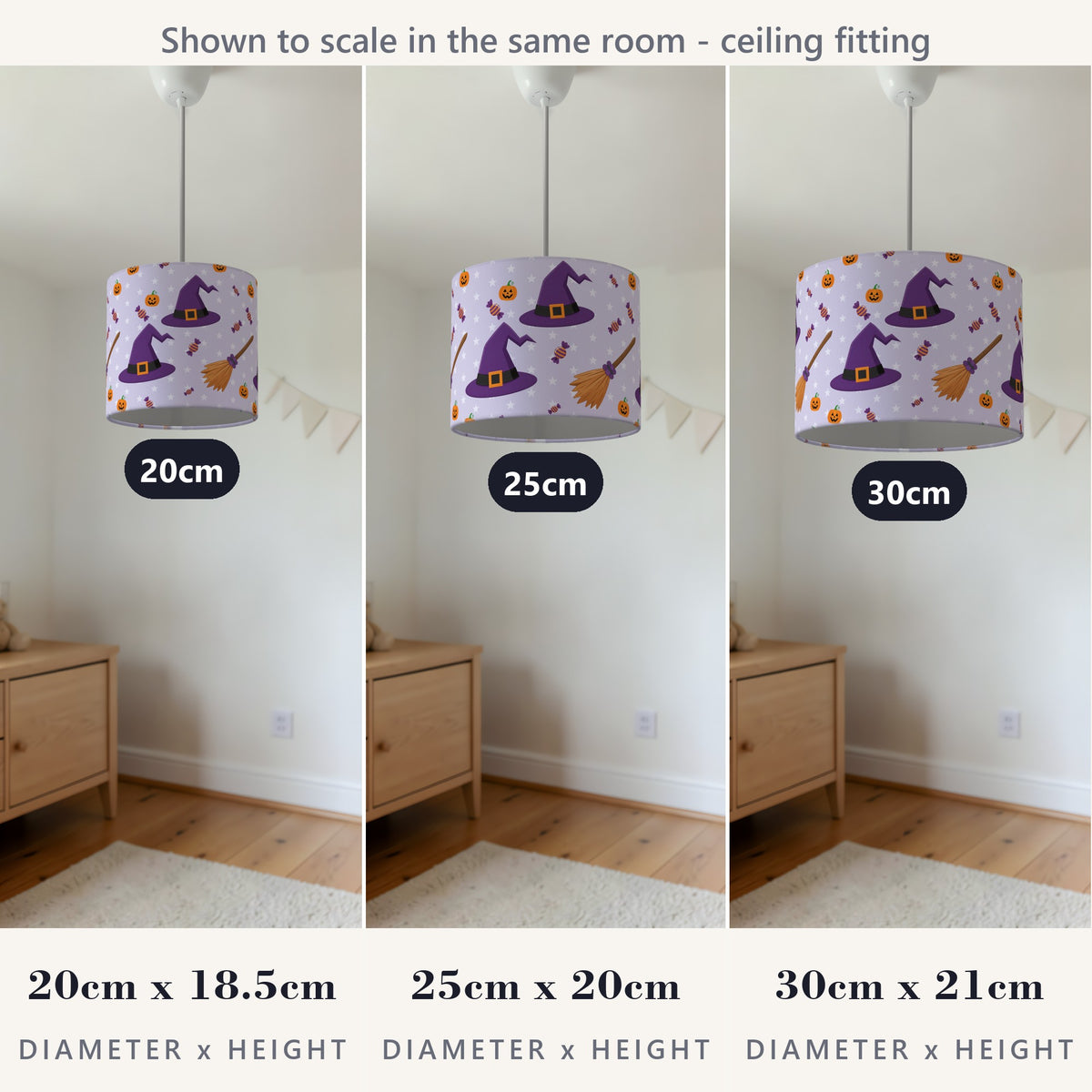 Lilac Halloween lampshade - 20cm x 18.5cm Ceiling - photo 4