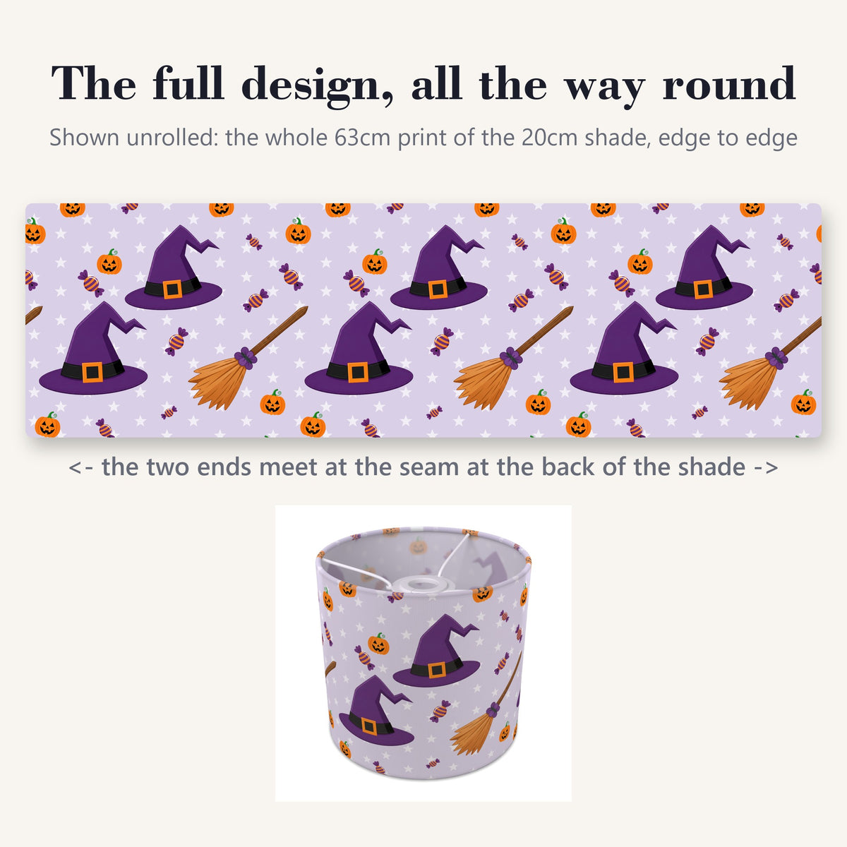 Lilac Halloween lampshade - 20cm x 18.5cm Ceiling - photo 9