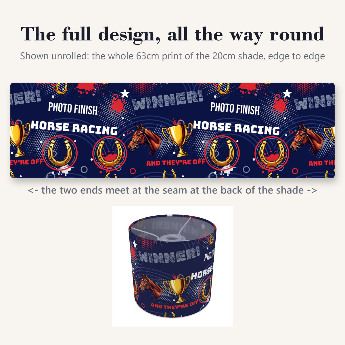 Navy And They're Off lampshade - 20cm x 18.5cm Ceiling - photo 9