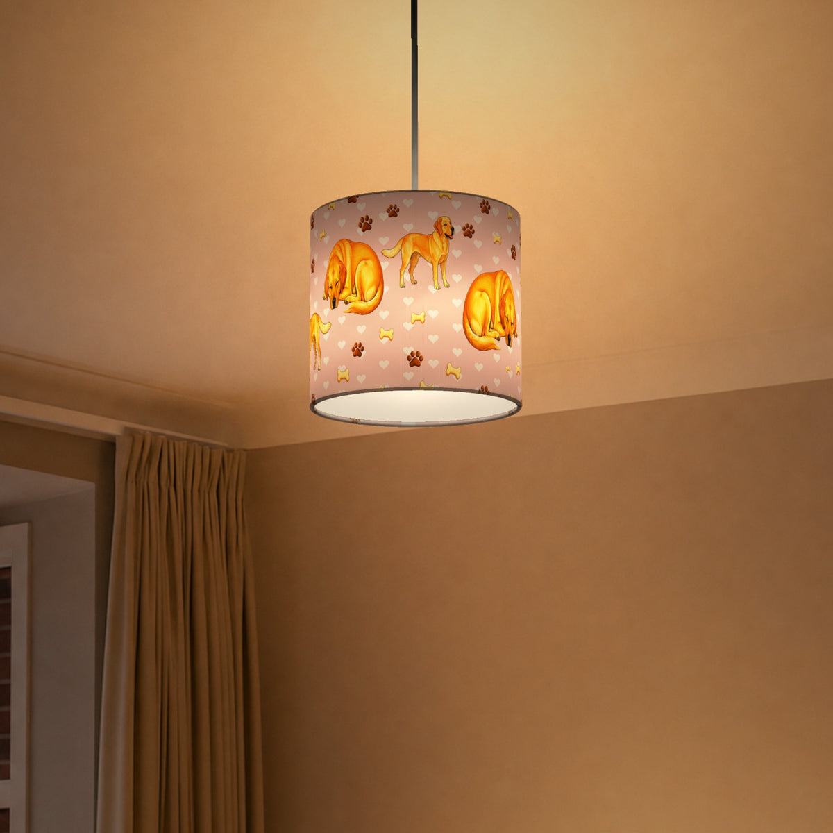 Blush Labrador Love lampshade - 20cm x 18.5cm Ceiling - photo 5