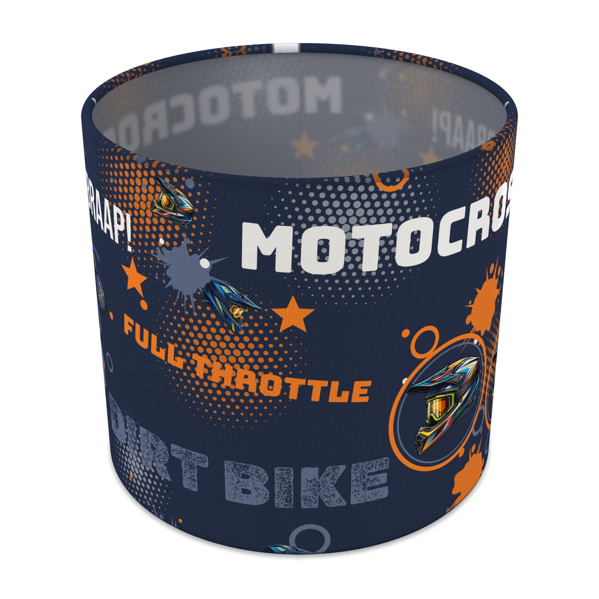 Navy And Orange Full lampshade - 20cm x 18.5cm Table