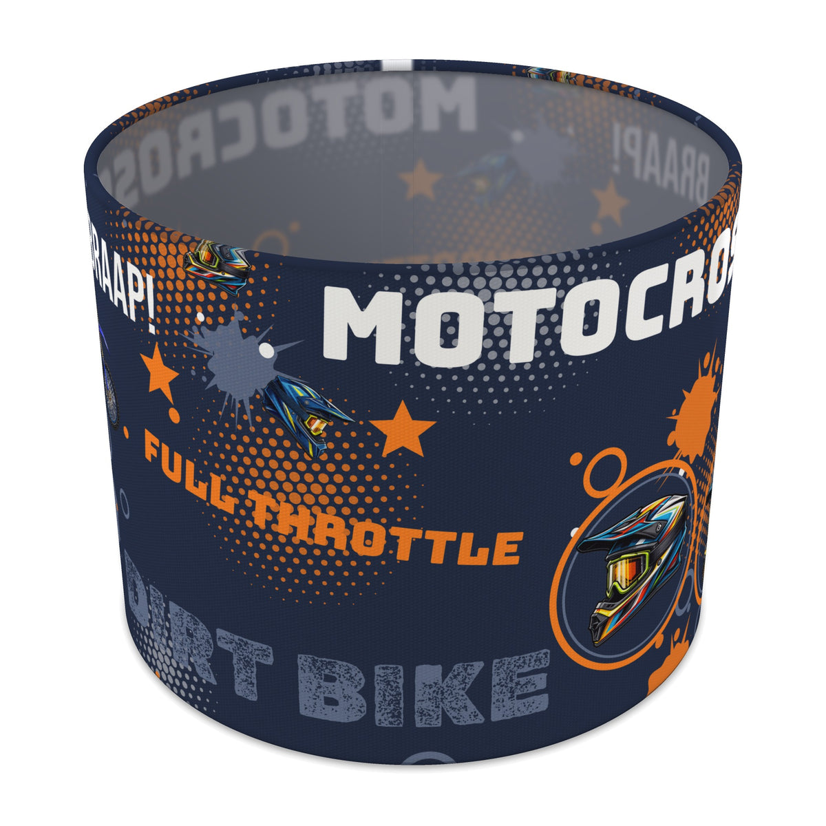 Navy And Orange Full lampshade - 25cm x 20cm Table