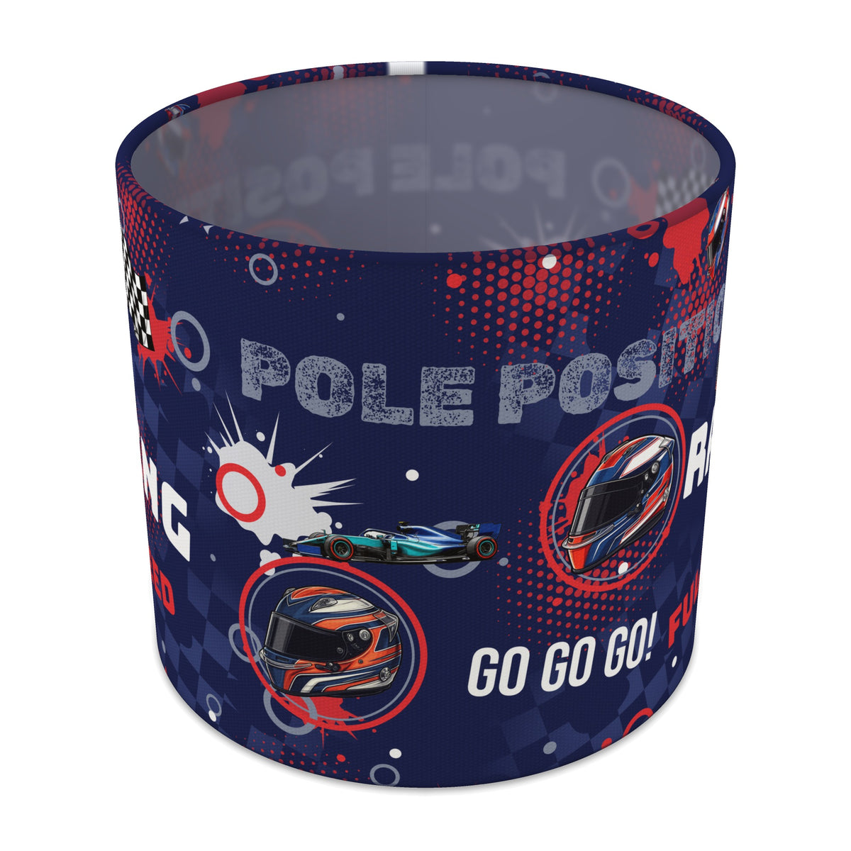 Navy Pole Position lampshade - 20cm x 18.5cm Table