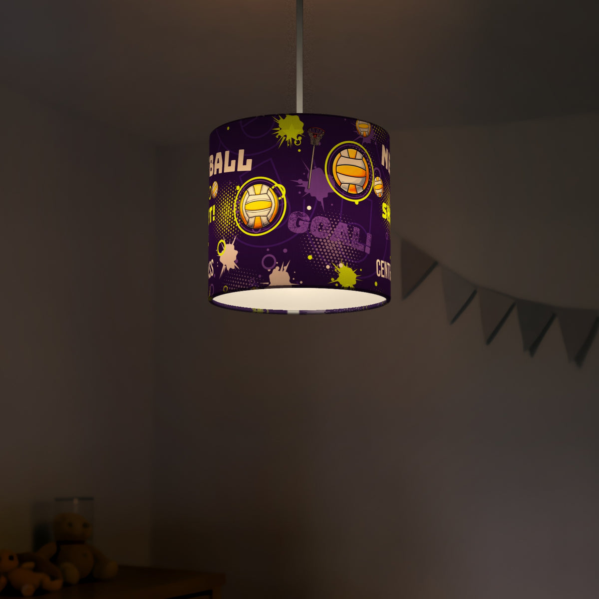 Purple Netball Star lampshade - 20cm x 18.5cm Ceiling - photo 5