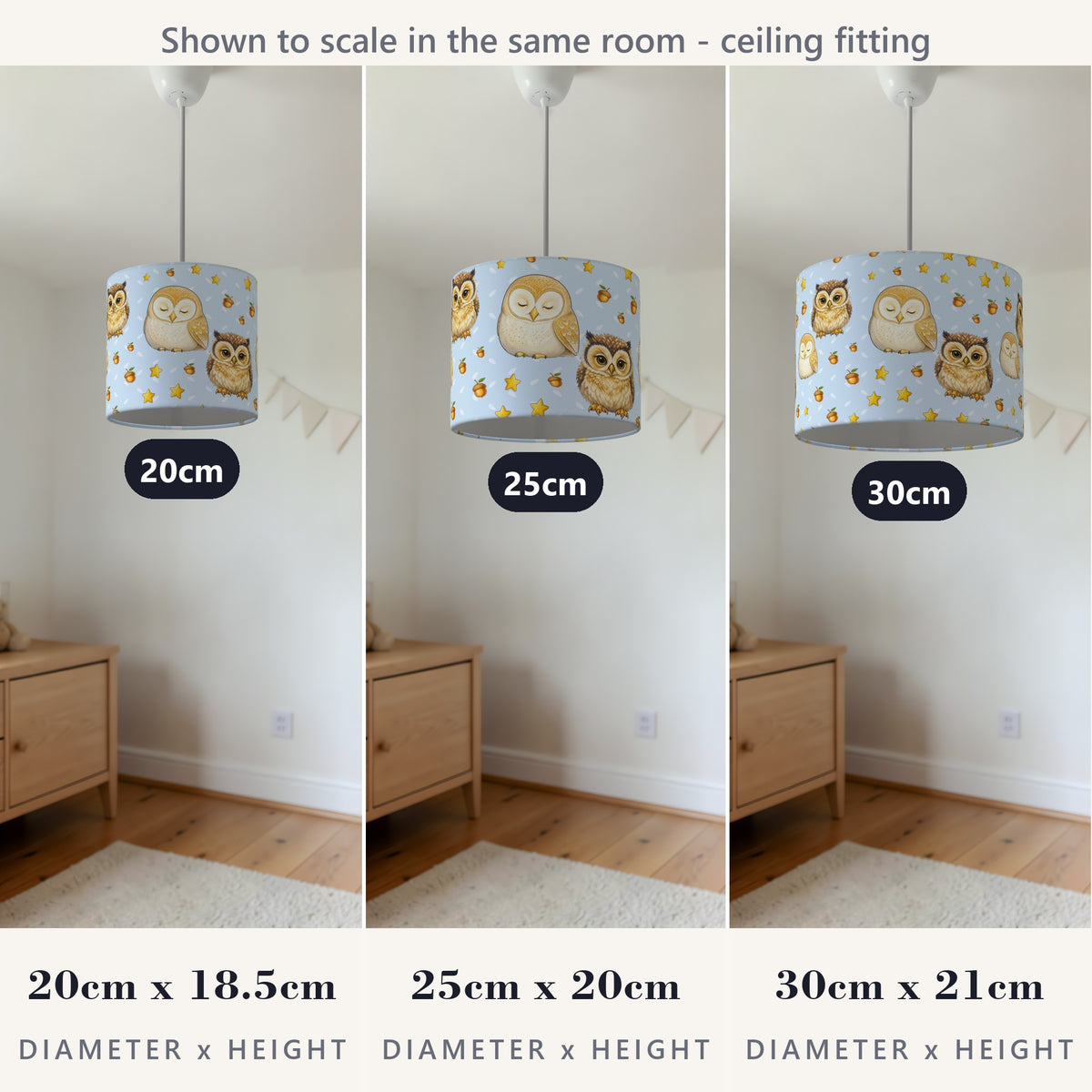 Sky Night Owls lampshade - 20cm x 18.5cm Ceiling - photo 4