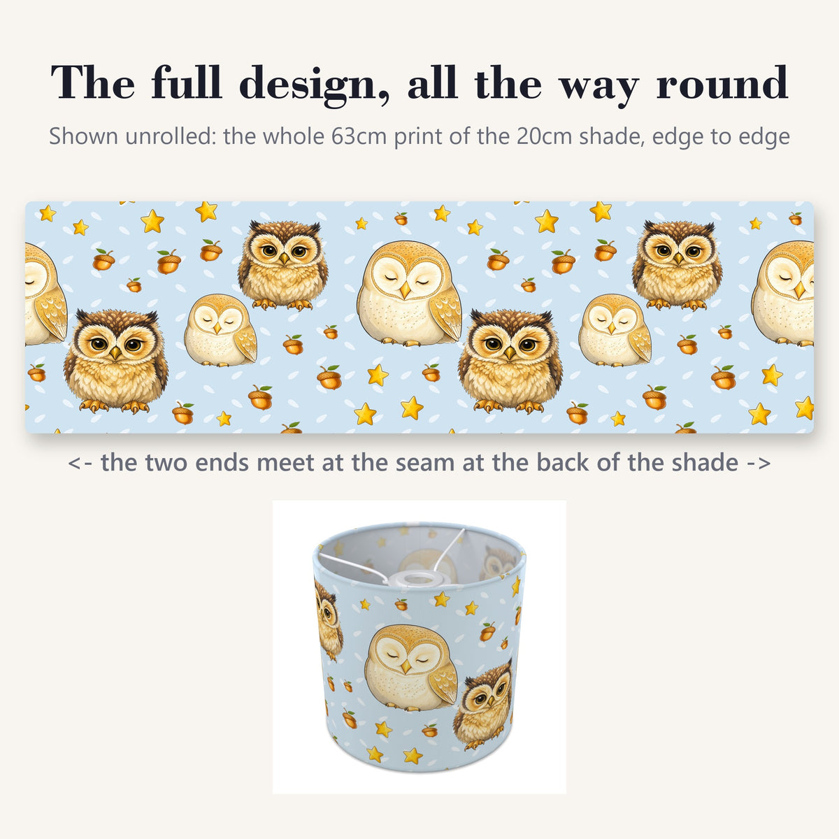 Sky Night Owls lampshade - 20cm x 18.5cm Ceiling - photo 9