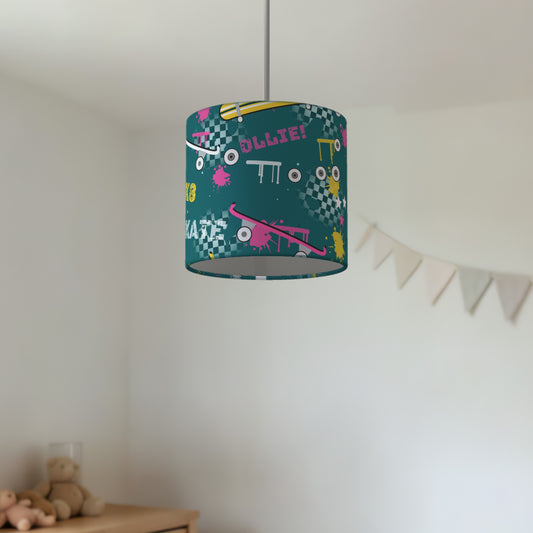 Teal Skate Park lampshade - 20cm x 18.5cm Ceiling - photo 2