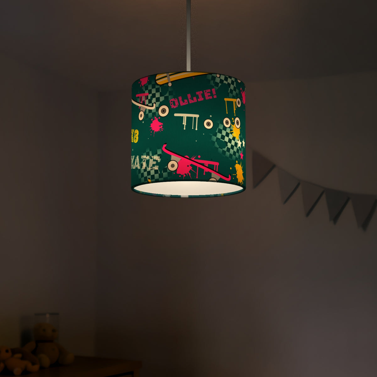 Teal Skate Park lampshade - 20cm x 18.5cm Ceiling - photo 5