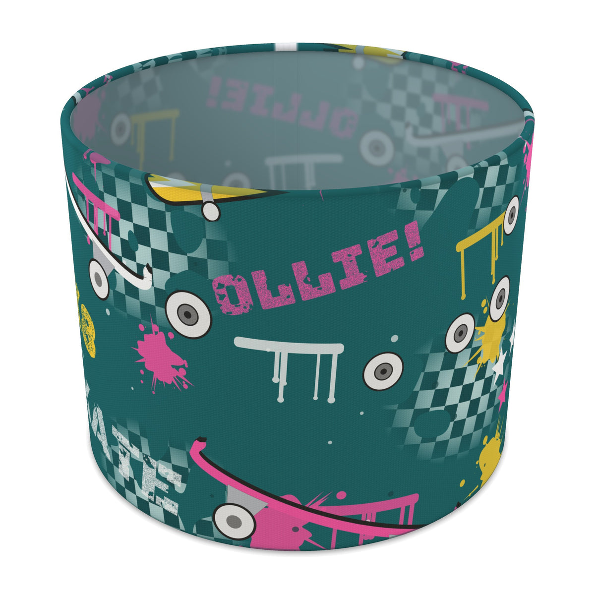 Teal Skate Park lampshade - 25cm x 20cm Table