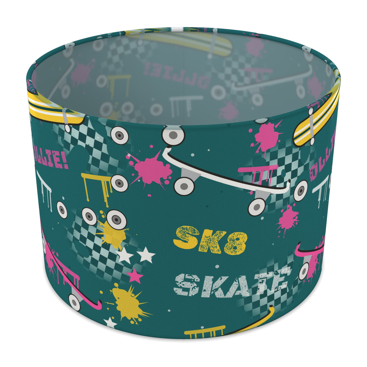 Teal Skate Park lampshade - 30cm x 21cm Table