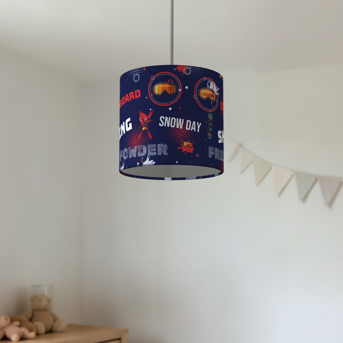 Navy Snow Day lampshade - 20cm x 18.5cm Ceiling - photo 2