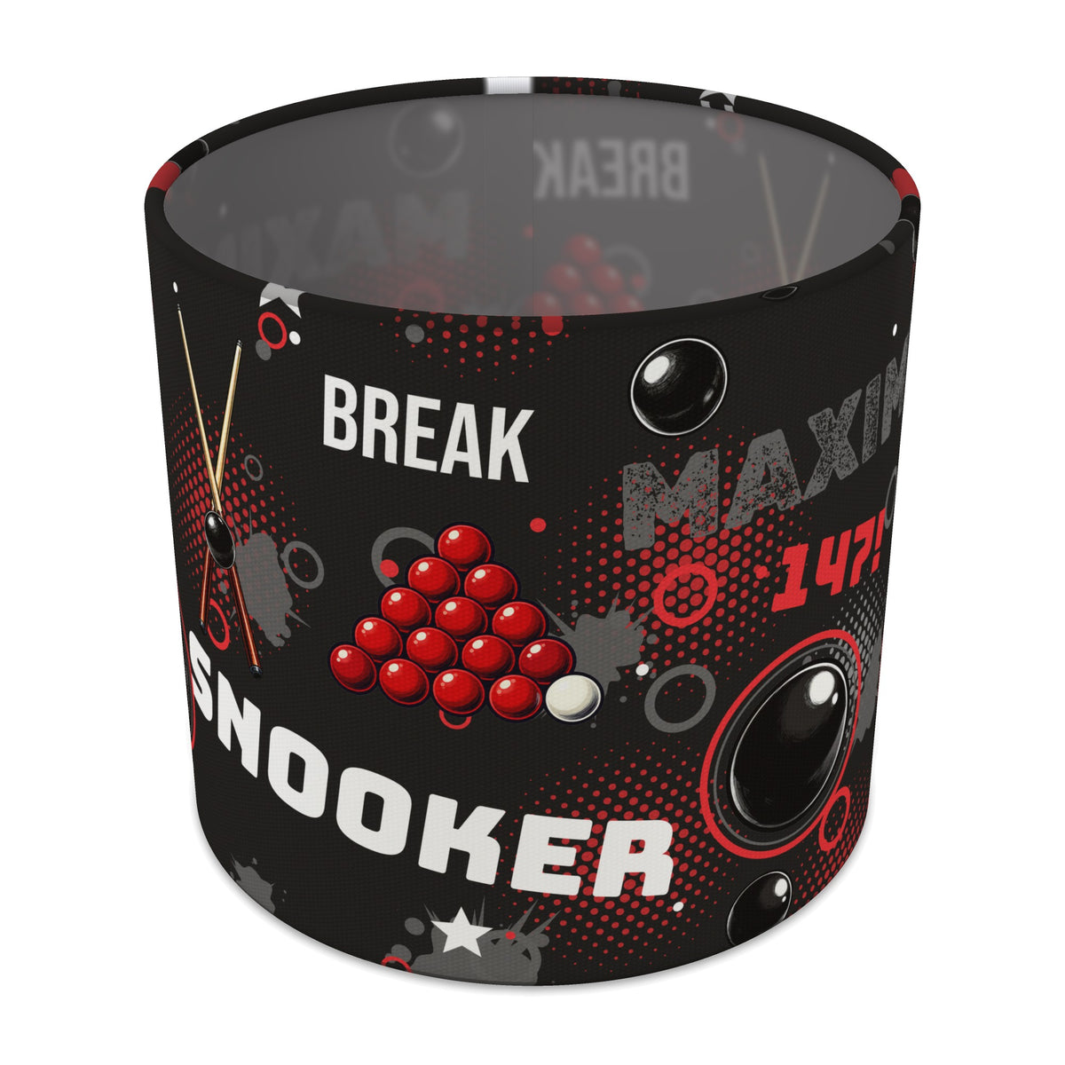 Black Snooker Break lampshade - 20cm x 18.5cm Table