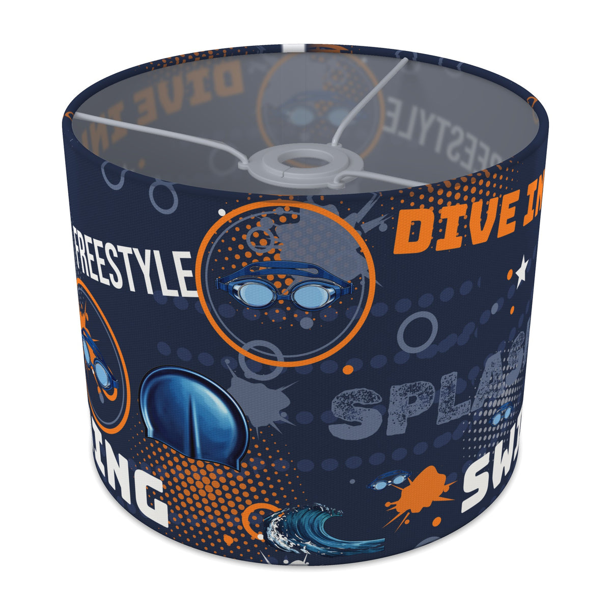 Navy Splash Swimming lampshade - 25cm x 20cm Ceiling