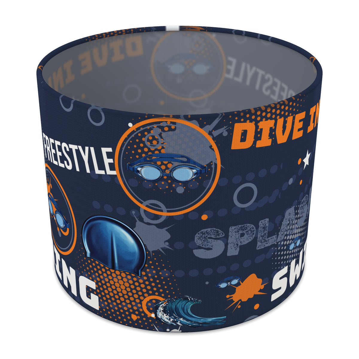 Navy Splash Swimming lampshade - 25cm x 20cm Table
