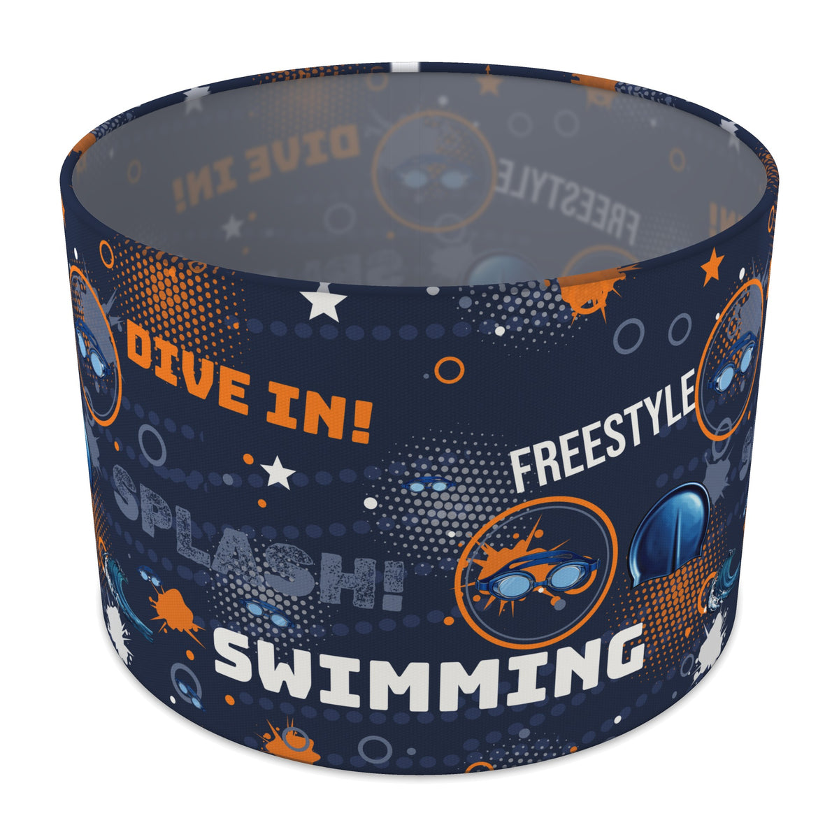 Navy Splash Swimming lampshade - 30cm x 21cm Table