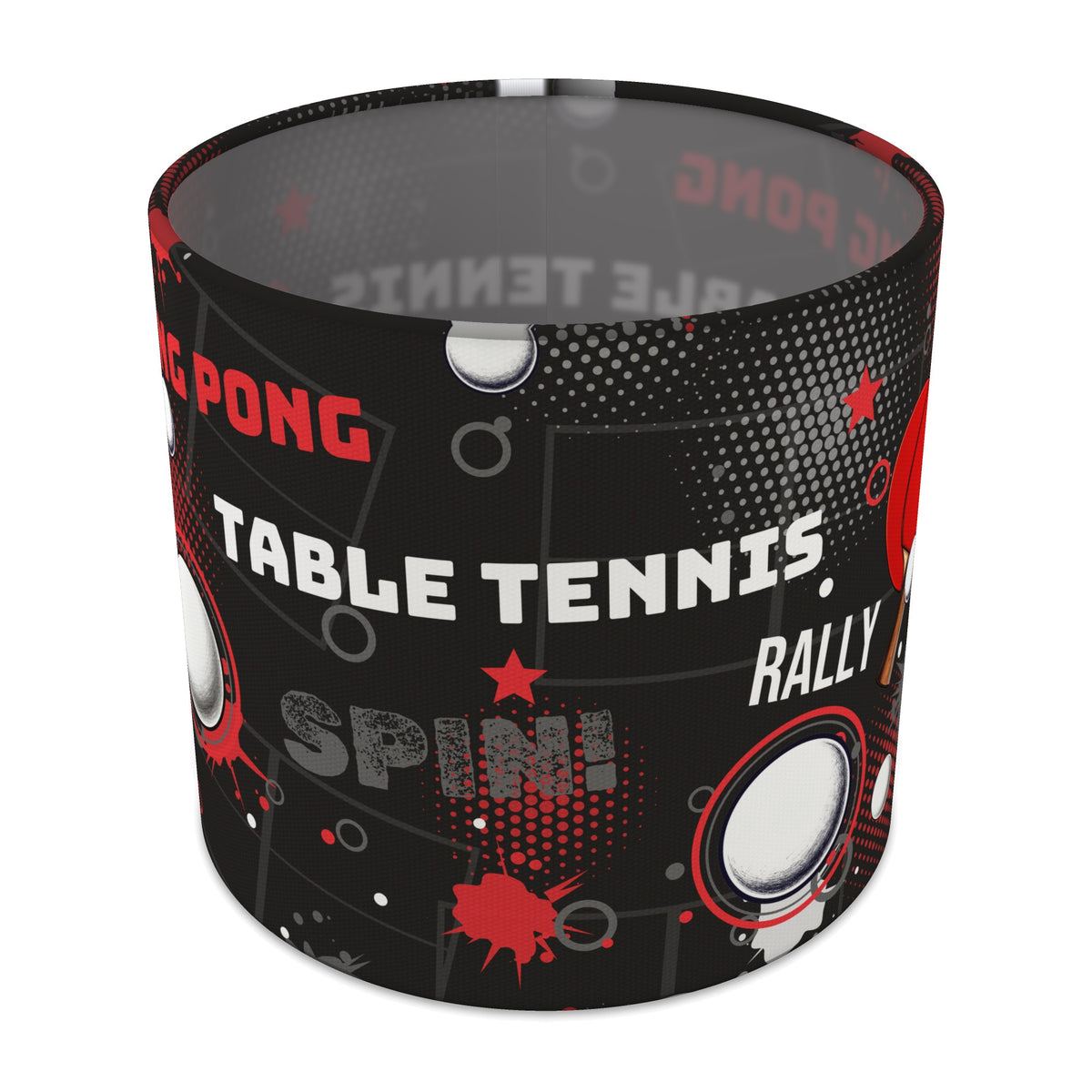 Black Ping Pong Rally lampshade - 20cm x 18.5cm Table