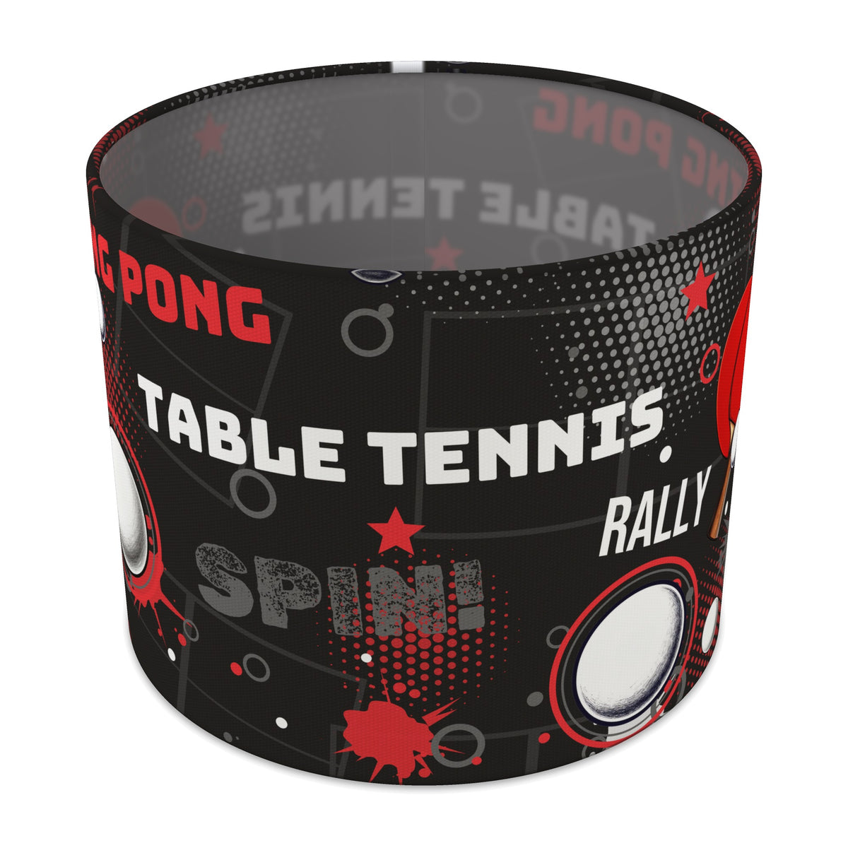 Black Ping Pong Rally lampshade - 25cm x 20cm Table