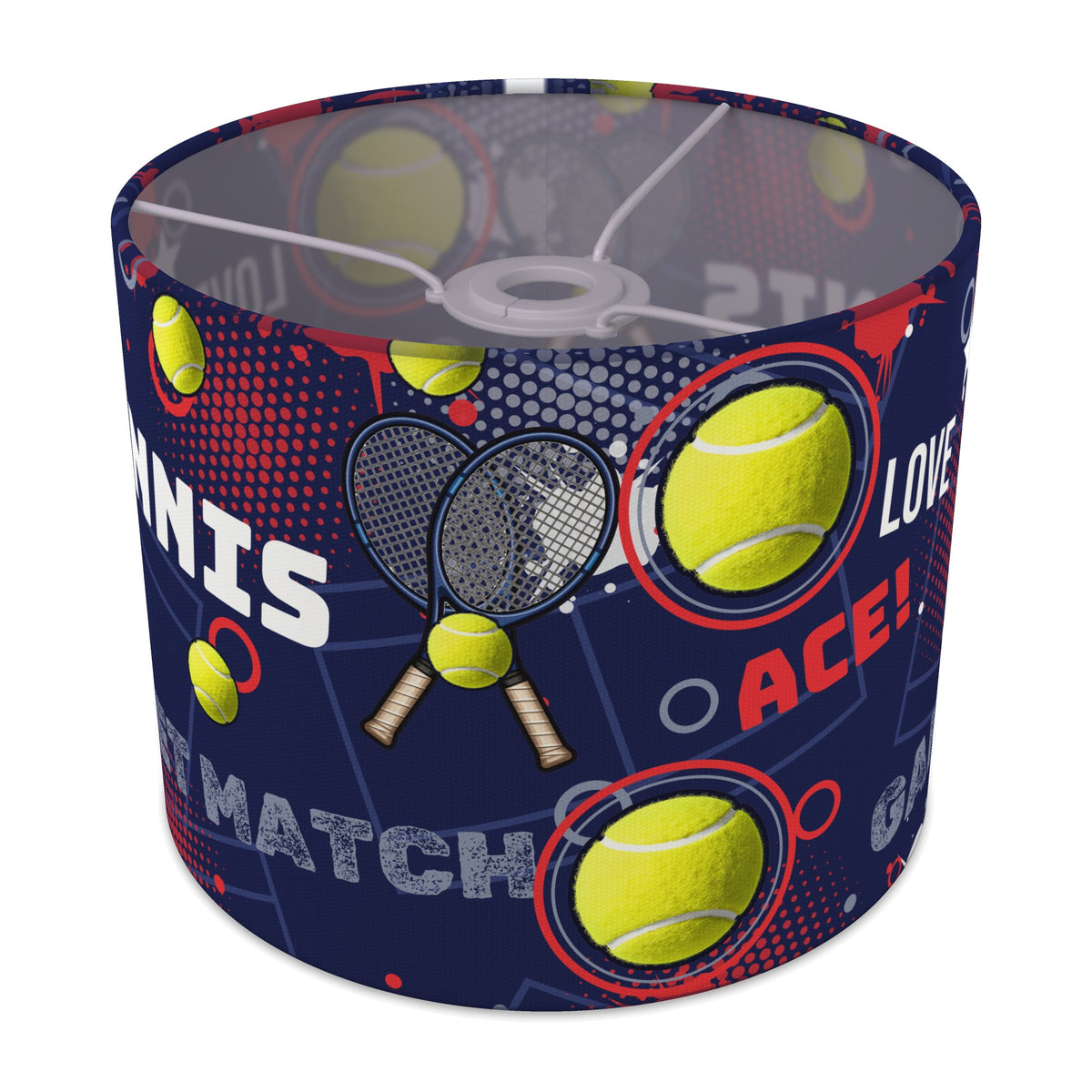 Navy Tennis Ace lampshade - 25cm x 20cm Ceiling