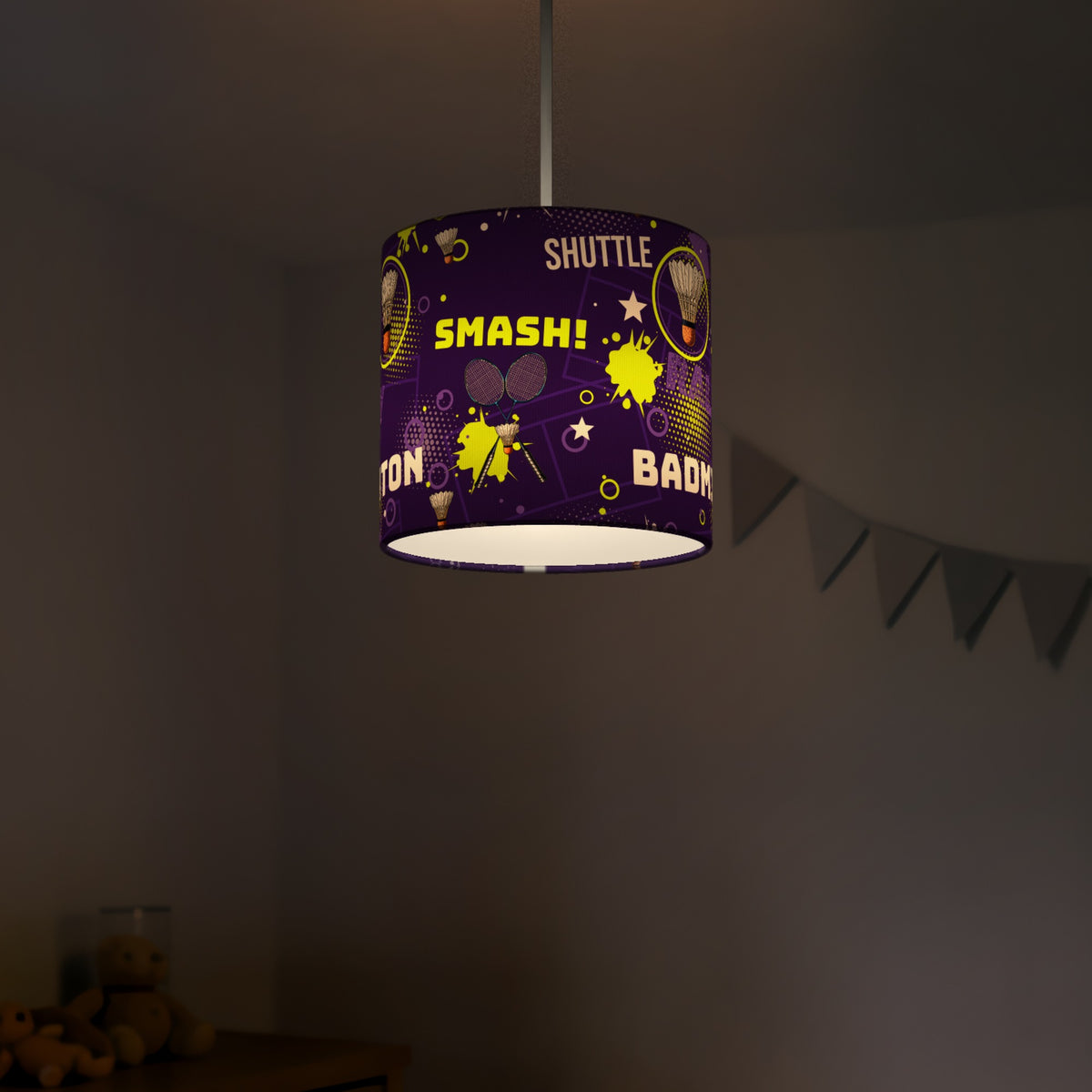 Purple Badminton Smash lampshade - 20cm x 18.5cm Ceiling - photo 5