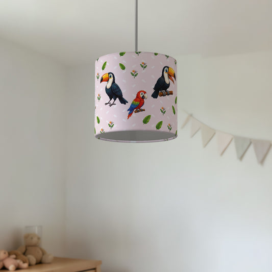 Blush Bird Friends lampshade - 20cm x 18.5cm Ceiling - photo 2