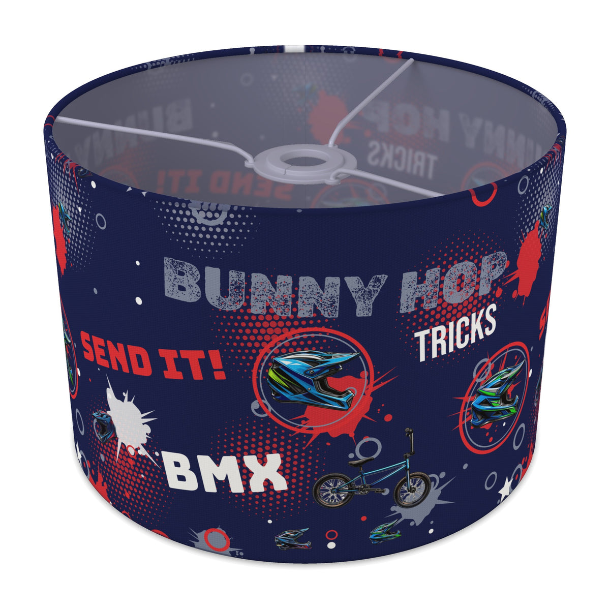 Navy Blue BMX Tricks lampshade - 30cm x 21cm Ceiling