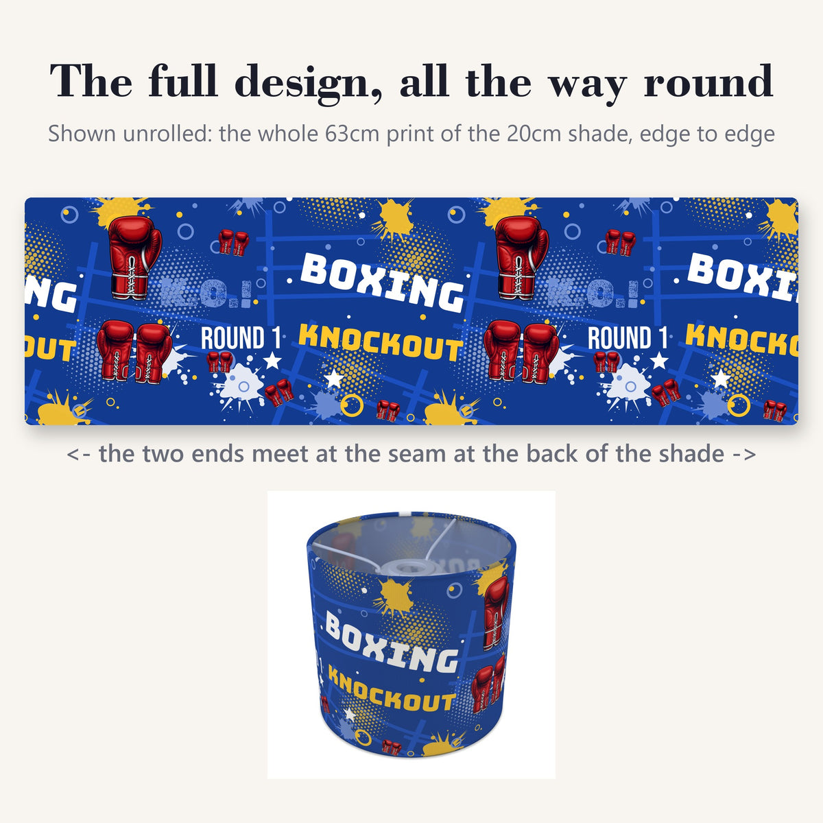 Royal Knockout Boxing lampshade - 20cm x 18.5cm Ceiling - photo 9