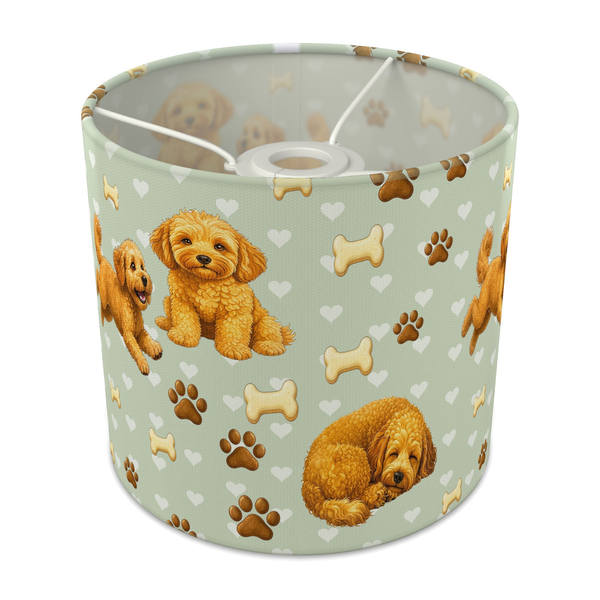 Sage Cockapoo Love lampshade - 20cm x 18.5cm Ceiling - main photo