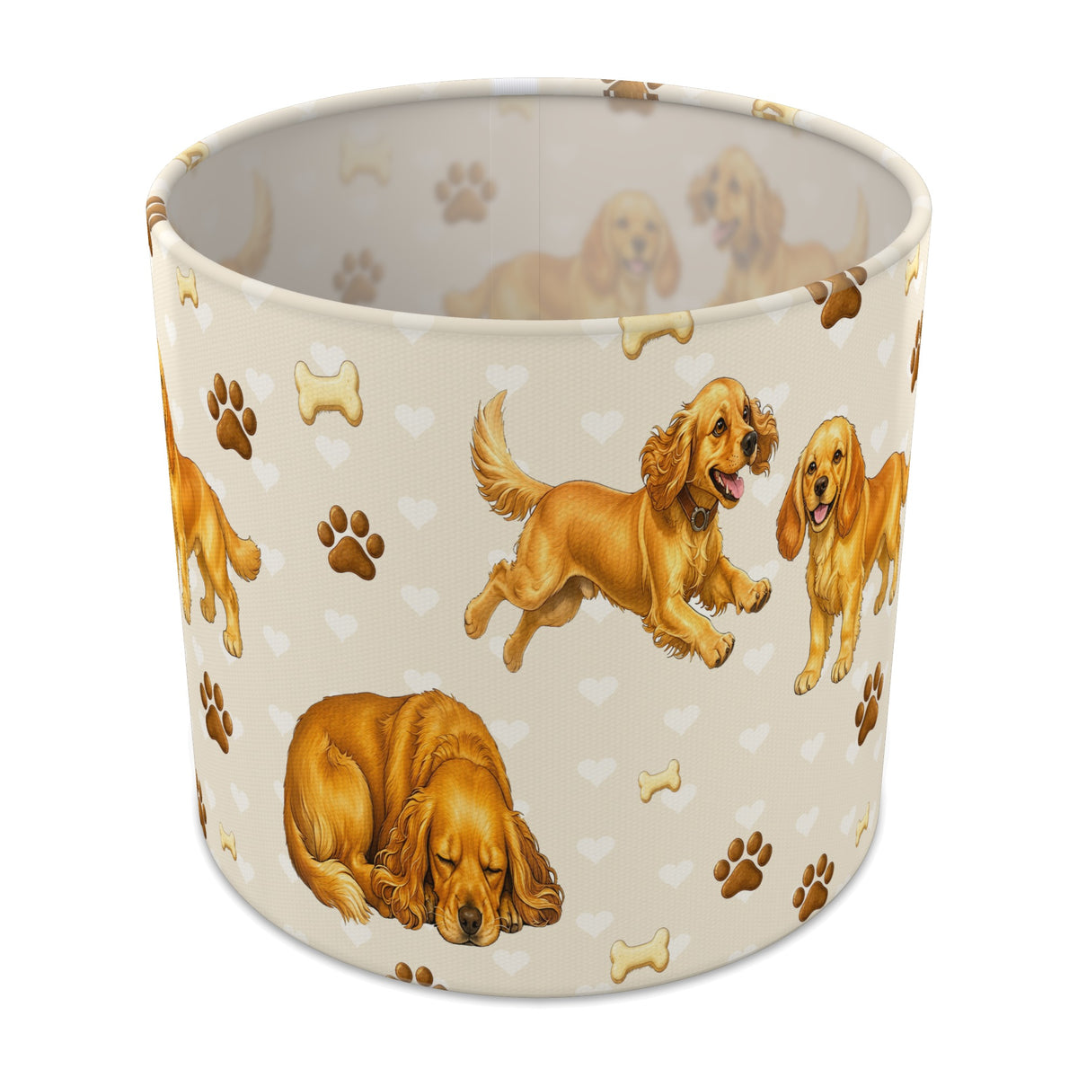 Cream Cocker Spaniel Love lampshade - 20cm x 18.5cm Table