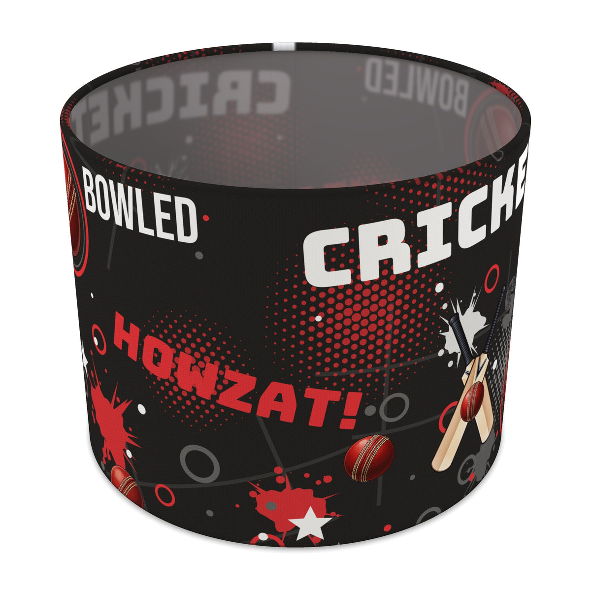 Black Cricket Crazy lampshade - 25cm x 20cm Table