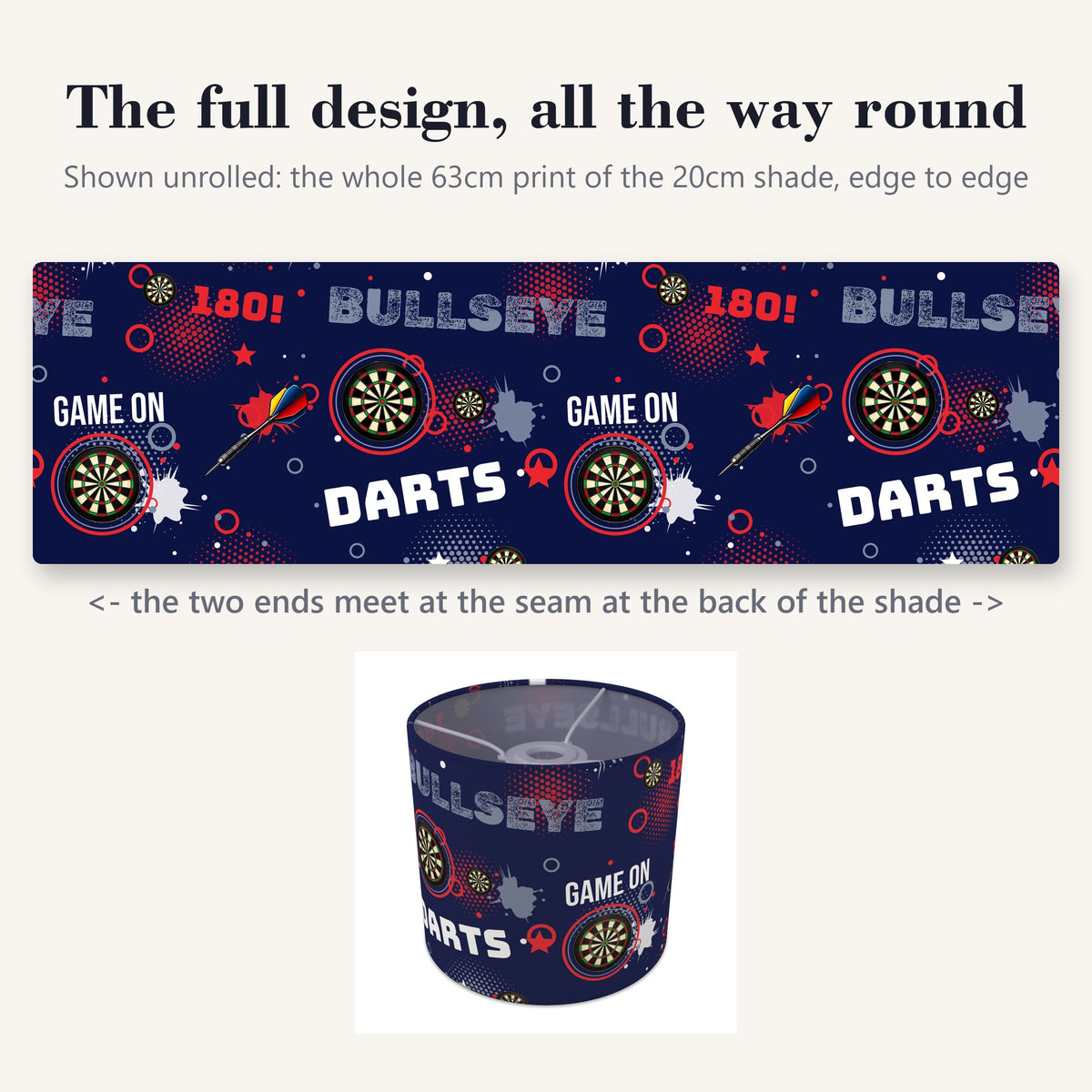 Navy Darts Night lampshade - 20cm x 18.5cm Ceiling - photo 9