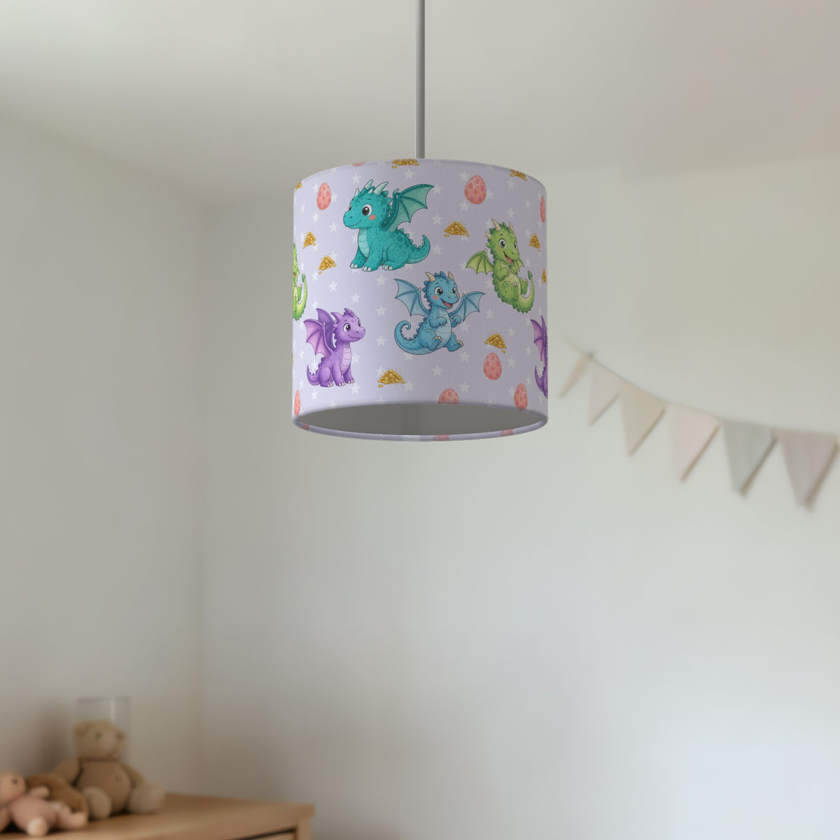 Lilac Dragons lampshade - 20cm x 18.5cm Ceiling - photo 2