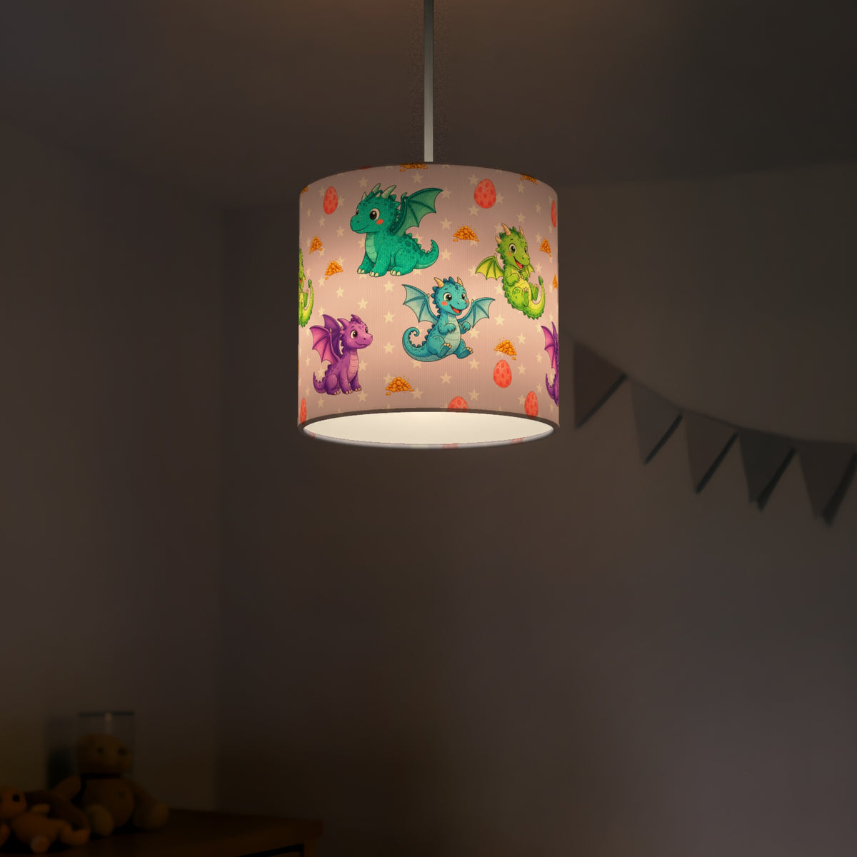 Lilac Dragons lampshade - 20cm x 18.5cm Ceiling - photo 5